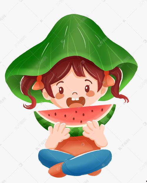 夏日吃瓜美女图,瓜果飘香，美女如画